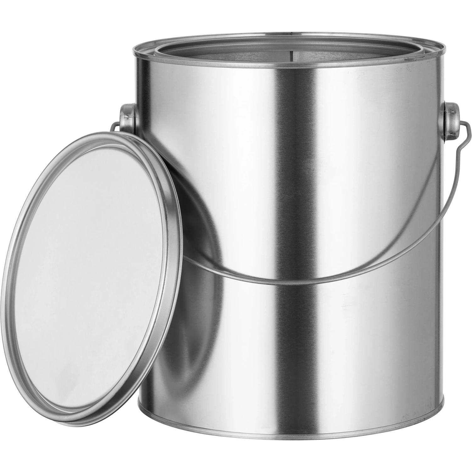 1 Gallon Metal Paint Can W/Ears, Bail And Lid, Unlined, 7.66" H
