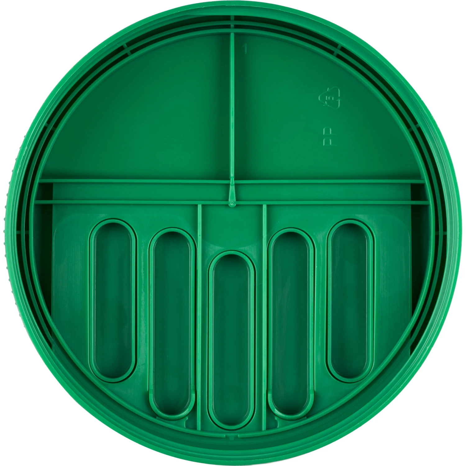 1/2 Gallon (65 Oz.) Wide Mouth Glass Jar W/ Green Slotted Flapper Cap, 5 Slots, Unlined, 110mm 110-400 - Image 9