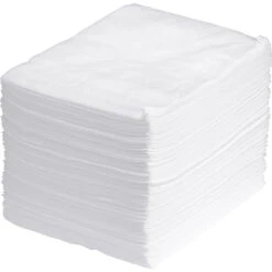 15" X 18" Heavy-Weight Oil Absorbent Pads, Meltblown, White (100 Pads/bag)