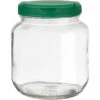1/2 Gallon (65 Oz.) Wide Mouth Glass Jar W/ Green Slotted Flapper Cap, 5 Slots, Unlined, 110mm 110-400