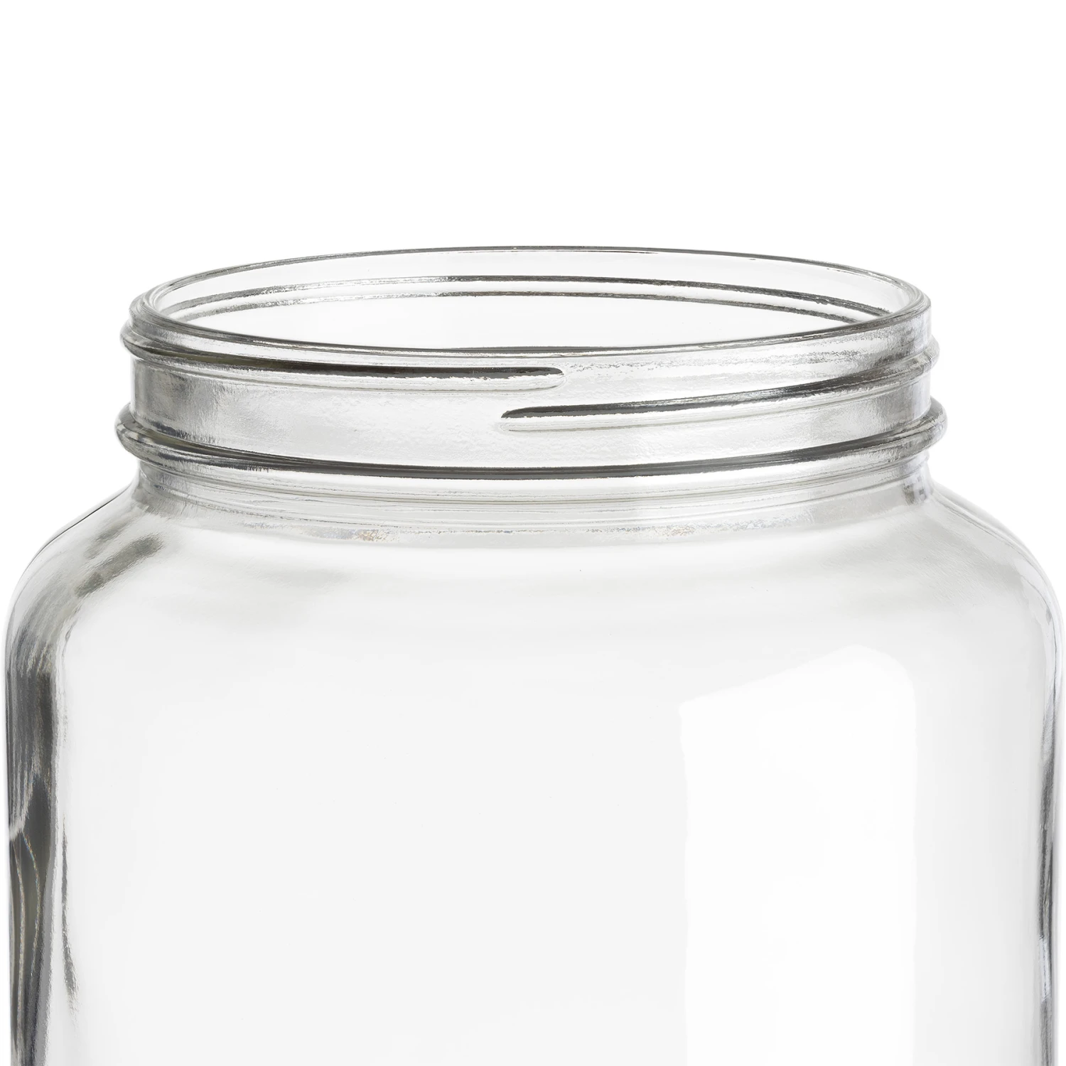 1/2 Gallon (65 Oz.) Wide Mouth Glass Jar W/ Green Slotted Flapper Cap, 5 Slots, Unlined, 110mm 110-400 - Image 4