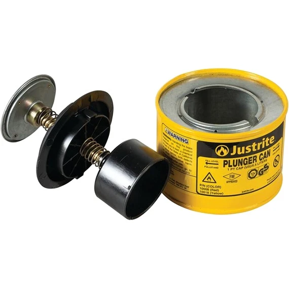 1 Pint Yellow Steel Plunger Dispensing Can - Image 3