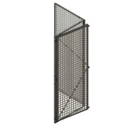 Gray Steel Mesh Bulk Storage Locker, 2-Sided Add-On Unit, Single Tier, 60" X 36" X 90"