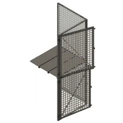 Gray Steel Mesh Bulk Storage Locker, 2-Sided Add-On Unit, Double Tier, 36" X 36" X 90"