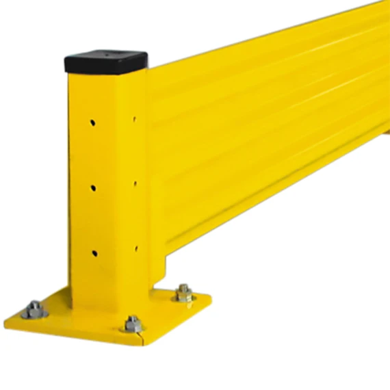 10' Lift-Out Safety Guard Rail, Yellow, 13 Gauge Steel