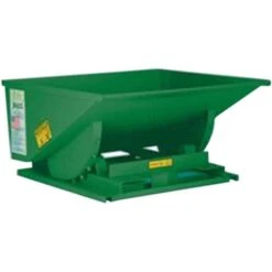 Green Steel Low Profile Super Heavy-Duty Self-Dumping Hopper, 4,000 Ib. Capacity