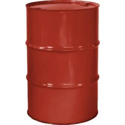 55 Gallon Red Orange Tight Head Steel Drum, Reconditioned, UN Rated, 2" & 3/4" Fittings, Lined