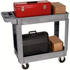 Wesco 16" X 30" Deluxe Plastic Service Cart, 550 Lb. Capacity