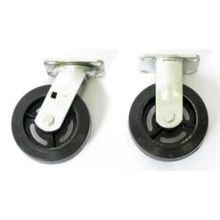 Wesco 6" X 2" Moldon Rubber Casters Set, 1,800 Lb. Capacity, For Steel Platform Trucks