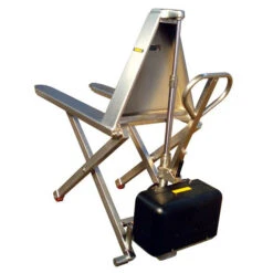 Wesco Stainless Steel Electric Telescoping High Lift Pallet Jack, 27" X 46" (2,200 Lbs.)