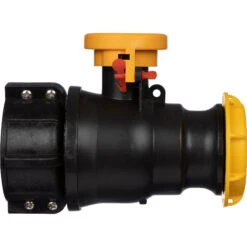 2" Camlock Ball Valve For 62mm IBC Tote Outlets W/Cap And Plastic Collar