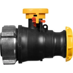 2" Camlock Ball Valve For 75mm IBC Tote Outlets W/Cap And Metal Collar