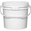 3.5 Gallon White Plastic Pail W/Plastic Handle, Threaded Opening, Lite Latch, UN Rated