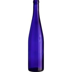 750 Ml Cobalt Blue Stretch Hock Wine Bottles, 12/cs