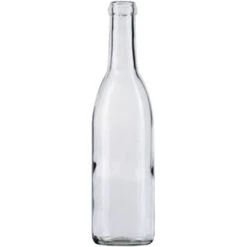 375 Ml Clear Burgundy Wine Bottles, Cork, 24/cs