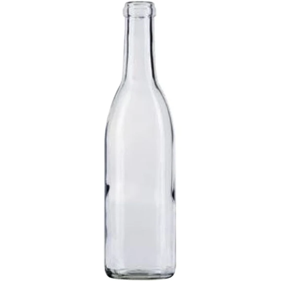 375 Ml Clear Burgundy Wine Bottles, Cork, 24/cs