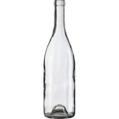 750 Ml Clear Burgundy Wine Bottles, Punted, Cork 12/cs