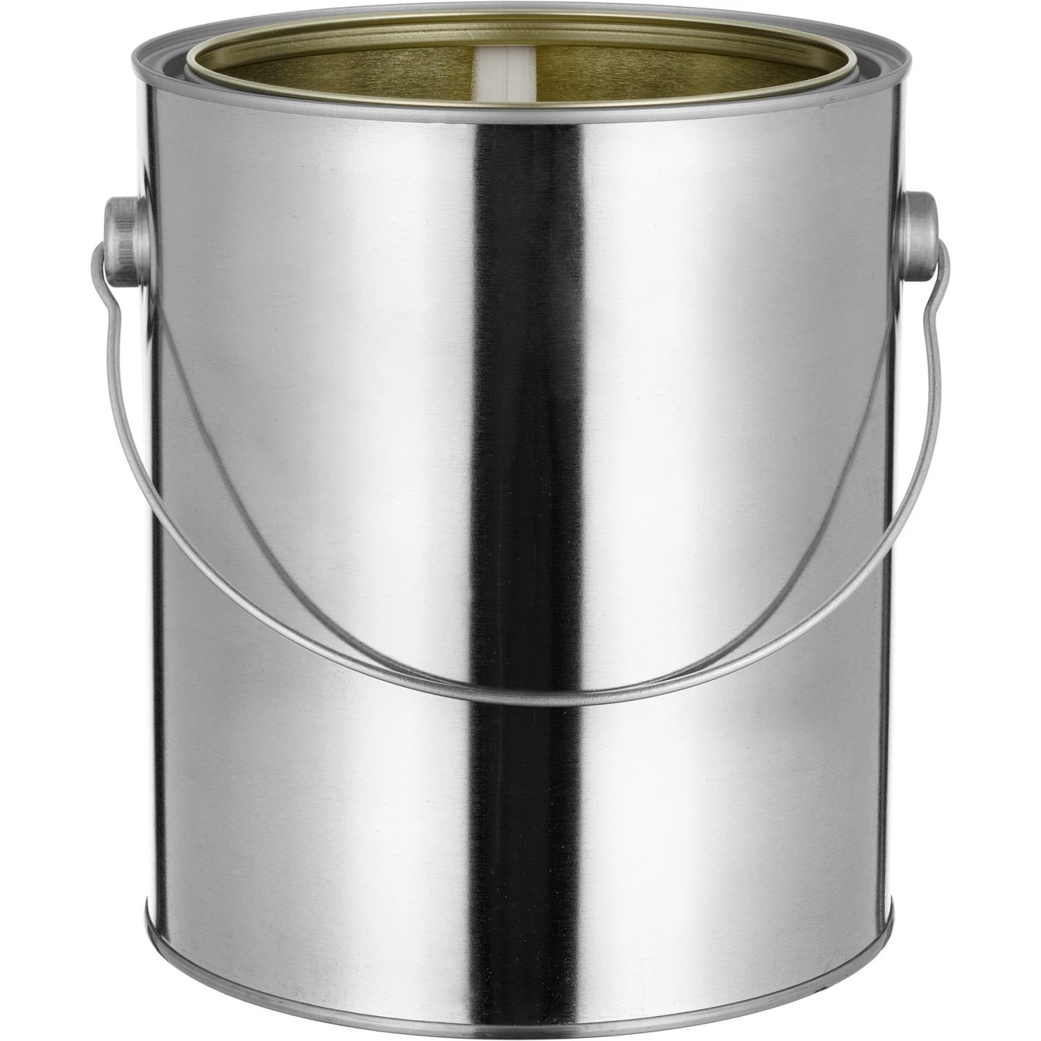1 Gallon Metal Paint Can With Ears, Bail And Lid, Gold Phenolic Lined - Image 2