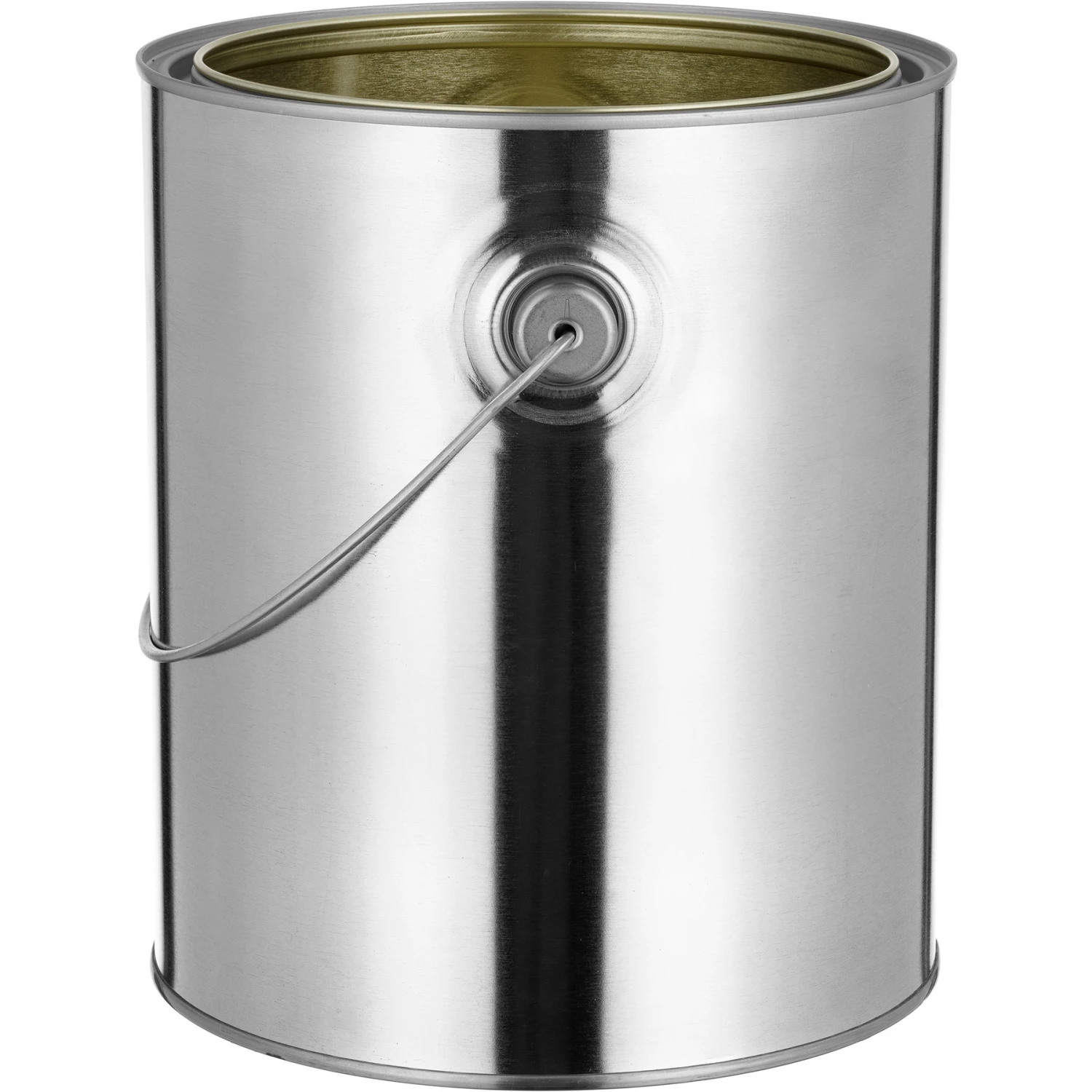 1 Gallon Metal Paint Can With Ears, Bail And Lid, Gold Phenolic Lined - Image 3