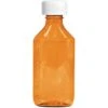 6 Oz. Amber Plastic Oval Bottle W/Child Resistant Cap, 100/cs
