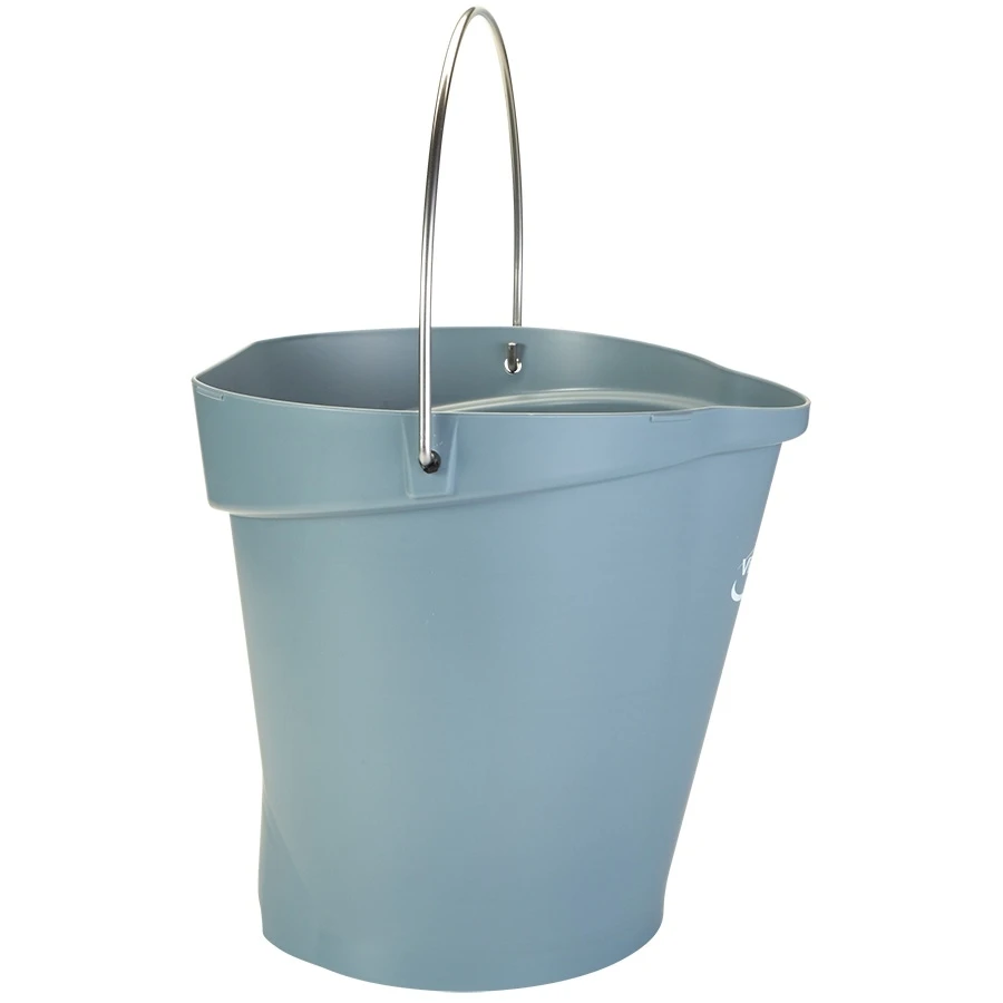 3 Gallon Gray Plastic Bucket W/Spout, Stainless Steel Handle - Image 2
