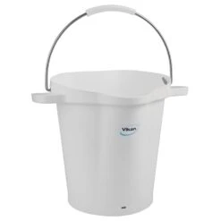 5 Gallon White Plastic Bucket W/Spout, Stainless Steel Handle