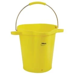 5 Gallon Yellow Plastic Bucket W/Spout, Stainless Steel Handle
