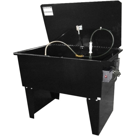 38 Gallon Steel Solvent Parts Washer, Recirculating, Flow-Thru Brush Assembly