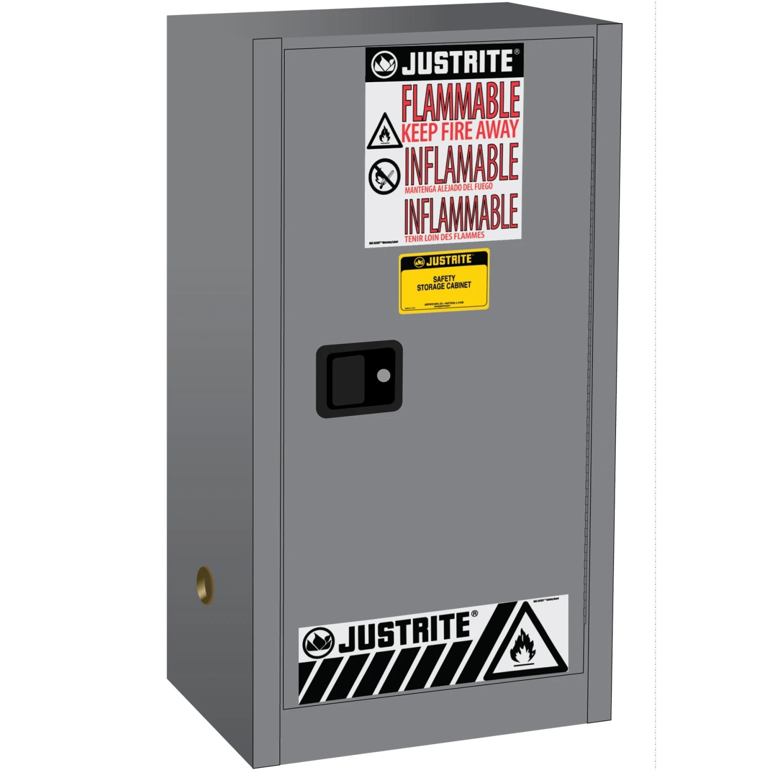 Sure-Grip® EX Compac Flammable Safety Cabinet, 15 Gallon, S/C Door, Gray