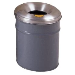 4.5 Gallon Gray Cease-Fire® Waste Receptacle Safety Drum Can W/Aluminum Head