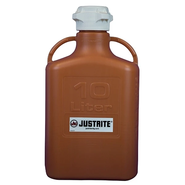 10 Liter Amber HDPE Plastic Laboratory Carboy W/ 83mm Cap