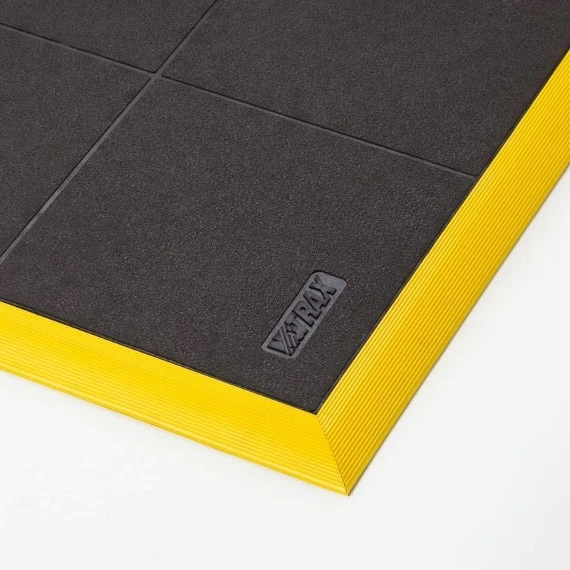 3' Yellow Interlocking Anti-Fatigue Mat Ramp, Female - Image 4
