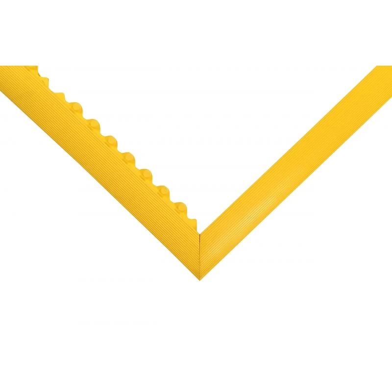 3' Yellow Interlocking Anti-Fatigue Mat Ramp, Female - Image 2