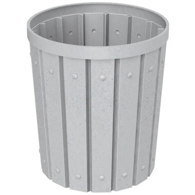 42 Gallon Light Granite Slatted Trash Receptacle, Funnel Top Bug Barrier Lid - Image 2