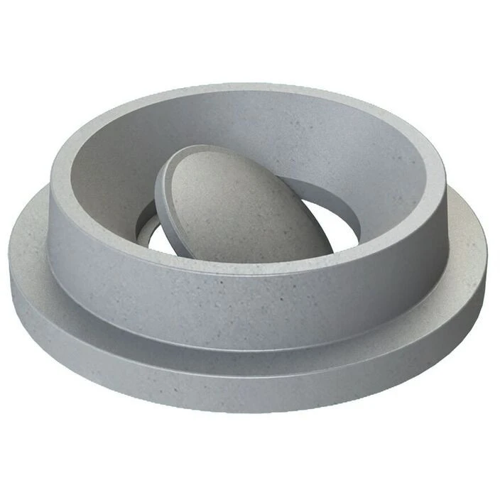 42 Gallon Light Granite Slatted Trash Receptacle, Funnel Top Bug Barrier Lid - Image 3