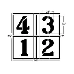 Four Square Playground Stencil, 96" High, 1/8" Thick