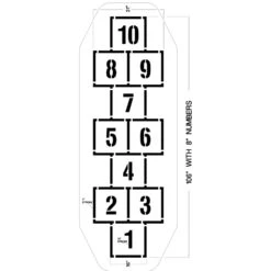 Hopscotch Playground Stencil, 106" High, 1/8" Thick