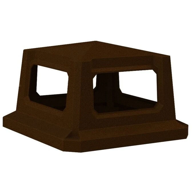 52 Gallon Brown Granite Square Slatted Trash Receptacle, 4-Way Open Lid - Image 3