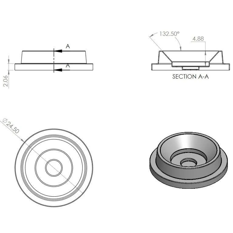 55 Gallon White Recycling Receptacle, Funnel Top 5" Opening - Image 6