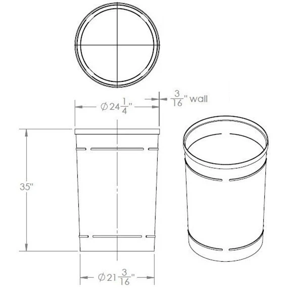 55 Gallon Beige Granite Trash Receptacle, Flat Top Bug Barrier Lid - Image 6