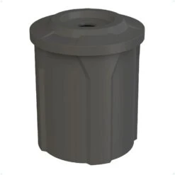 42 Gallon Black Recycling Receptacle, Flat Top 4" Opening