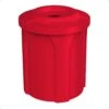 42 Gallon Red Recycling Receptacle, Flat Top 4" Opening