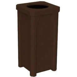22 Gallon Brown Granite Square Trash Receptacle, 11.5" Opening Lid