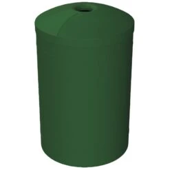 55 Gallon Green Recycling Receptacle, Mushroom Top 4" Opening