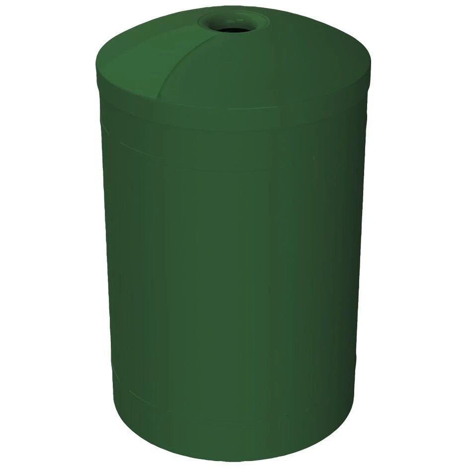 55 Gallon Green Recycling Receptacle, Mushroom Top 4" Opening