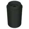 55 Gallon Black Recycling Receptacle, Funnel Top 5" Opening