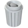 42 Gallon Light Granite Slatted Trash Receptacle, Funnel Top Bug Barrier Lid