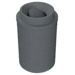 55 Gallon Dark Granite Trash Receptacle, Funnel Top Bug Barrier Lid