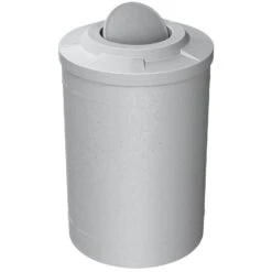 55 Gallon Light Granite Trash Receptacle, Flat Top Bug Barrier Lid