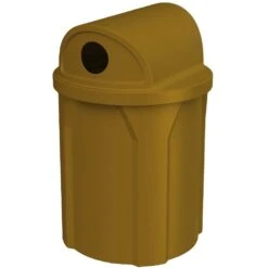 42 Gallon Brown Recycling Receptacle, 2-Way (Dual 5" Opening) Lid